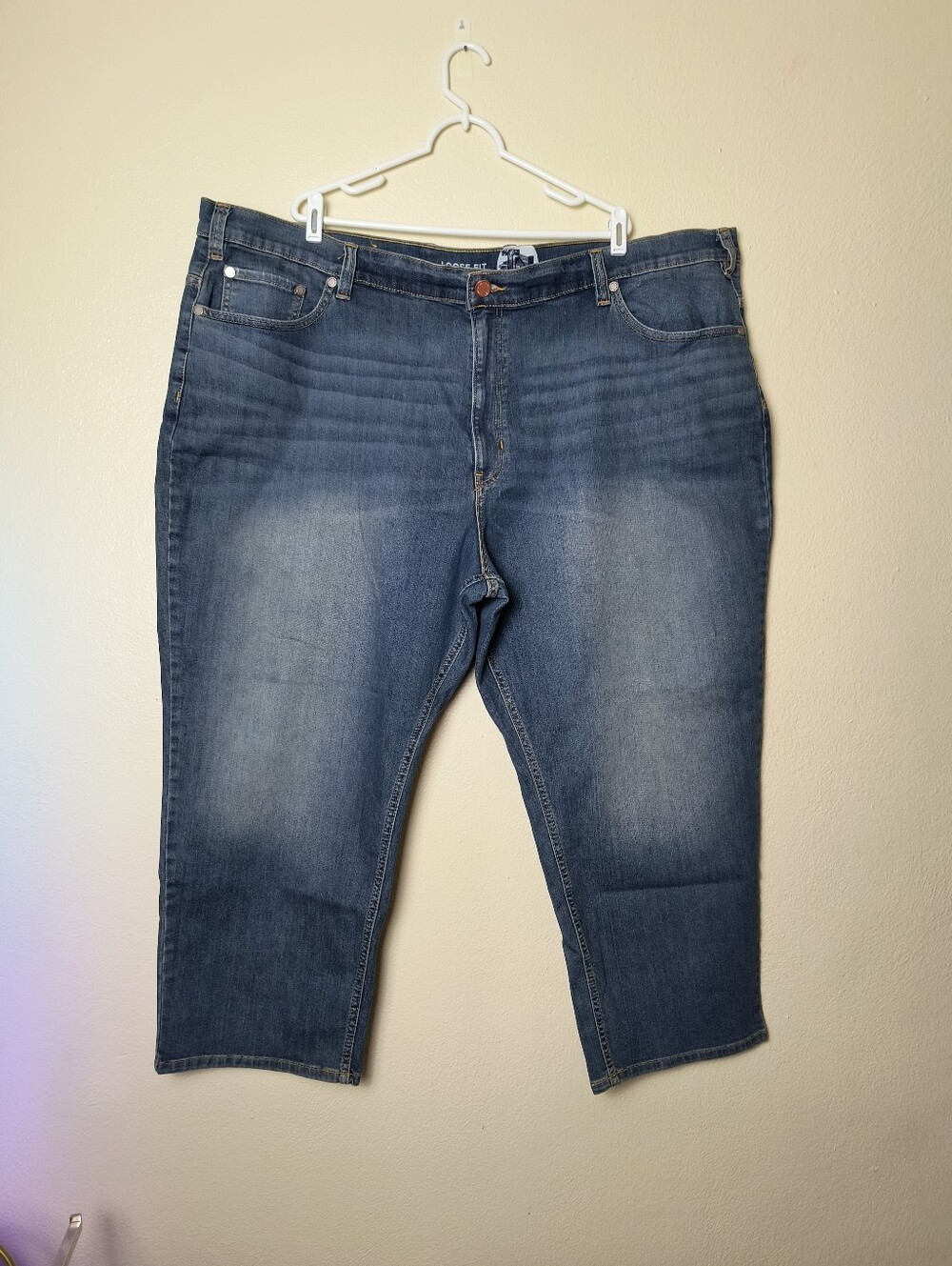TN By DXL 54W 28L Loose Fit Big & Tall Men's Relaxed Fit Dark Blue Denim Jeans